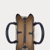 Sac cartable Marcy de taille moyenne en cuir à imprimé métallisé Ralph Lauren, bleu marine raffiné/doré moderne Sac cartable Marcy de taille moyenne en cuir à imprimé métallisé Ralph Lauren, bleu marine raffiné/doré moderne