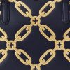 Sac cartable Marcy de taille moyenne en cuir à imprimé métallisé Ralph Lauren, bleu marine raffiné/doré moderne Sac cartable Marcy de taille moyenne en cuir à imprimé métallisé Ralph Lauren, bleu marine raffiné/doré moderne
