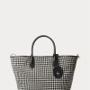 Sac fourre-tout Bellport moyen Ralph Lauren à motif pied-de-poule noir/blanc pour femme Sac fourre-tout Bellport moyen Ralph Lauren à motif pied-de-poule noir/blanc pour femme