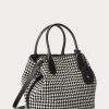 Sac fourre-tout Bellport moyen Ralph Lauren à motif pied-de-poule noir/blanc pour femme Sac fourre-tout Bellport moyen Ralph Lauren à motif pied-de-poule noir/blanc pour femme