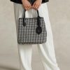 Sac fourre-tout Bellport moyen Ralph Lauren à motif pied-de-poule noir/blanc pour femme Sac fourre-tout Bellport moyen Ralph Lauren à motif pied-de-poule noir/blanc pour femme