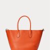 Sac fourre-tout Bellport réversible en cuir orange coucher de soleil pour femme Ralph Lauren