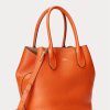 Sac fourre-tout Bellport réversible en cuir orange coucher de soleil pour femme Ralph Lauren
