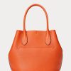 Sac fourre-tout Bellport réversible en cuir orange coucher de soleil pour femme Ralph Lauren