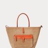 Sac fourre-tout Bellport réversible en cuir orange coucher de soleil pour femme Ralph Lauren