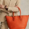 Sac fourre-tout Bellport réversible en cuir orange coucher de soleil pour femme Ralph Lauren