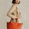 Sac fourre-tout Bellport réversible en cuir orange coucher de soleil pour femme Ralph Lauren