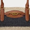 Sac fourre-tout Daphney moyen en paille rayée Ralph Lauren pour femme, naturel/noir/beige