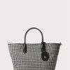 Sac à main Bellport noir à motif pied-de-poule pour femme Ralph Lauren Sac à main Bellport noir à motif pied-de-poule pour femme Ralph Lauren