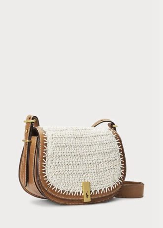 Sac à main blanc en crochet Polo Id Ralph Lauren pour femme