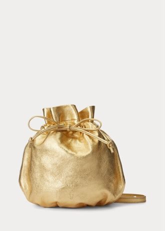 Sac à main doré Ralph Lauren The Pony pour femme