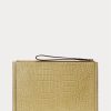 Sac à main enveloppe en cuir gaufré Ralph Lauren Sand pour femme