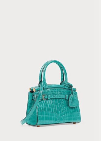 Sac à main Ralph Lauren Alligator Mini RL50 pour femme, menthe