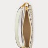 Sac à main Ralph Lauren en cuir à pois bleu marine/crème pour femme, taille moyenne Sac à main Ralph Lauren en cuir à pois bleu marine/crème pour femme, taille moyenne