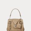 Sac à main Ricky 18 en daim de veau Ralph Lauren pour femme, couleur miel pâle