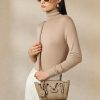 Sac à main Ricky 18 en daim de veau Ralph Lauren pour femme, couleur miel pâle