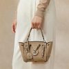 Sac à main Ricky 18 en daim de veau Ralph Lauren pour femme, couleur miel pâle
