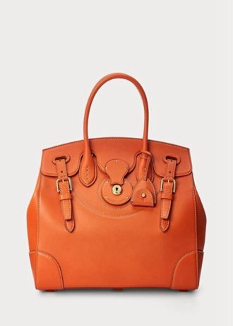 Sac à main Ricky 33 orange en cuir de veau souple Ralph Lauren pour femme