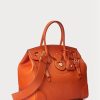 Sac à main Ricky 33 orange en cuir de veau souple Ralph Lauren pour femme Sac à main Ricky 33 orange en cuir de veau souple Ralph Lauren pour femme