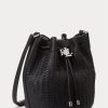 Sac à main tissé noir Ralph Lauren Medium Andie pour femme Sac à main tissé noir Ralph Lauren Medium Andie pour femme