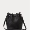 Sac à main tissé noir Ralph Lauren Medium Andie pour femme Sac à main tissé noir Ralph Lauren Medium Andie pour femme