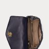 Sacoche Farrah de taille moyenne en cuir matelassé Ralph Lauren pour femme, bleu marine raffiné Sacoche Farrah de taille moyenne en cuir matelassé Ralph Lauren pour femme, bleu marine raffiné