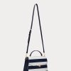 Sacoche Farrah en cuir rayé bleu marine/blanc raffiné pour femme Ralph Lauren Sacoche Farrah en cuir rayé bleu marine/blanc raffiné pour femme Ralph Lauren