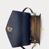 Sacoche Farrah en cuir rayé bleu marine/blanc raffiné pour femme Ralph Lauren Sacoche Farrah en cuir rayé bleu marine/blanc raffiné pour femme Ralph Lauren