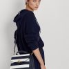 Sacoche Farrah en cuir rayé bleu marine/blanc raffiné pour femme Ralph Lauren Sacoche Farrah en cuir rayé bleu marine/blanc raffiné pour femme Ralph Lauren
