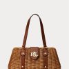 Sacoche Lilly en rotin Ralph Lauren pour femme, taille moyenne, couleur noyer/lauren tan Sacoche Lilly en rotin Ralph Lauren pour femme, taille moyenne, couleur noyer/lauren tan
