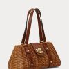 Sacoche Lilly en rotin Ralph Lauren pour femme, taille moyenne, couleur noyer/lauren tan Sacoche Lilly en rotin Ralph Lauren pour femme, taille moyenne, couleur noyer/lauren tan