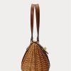 Sacoche Lilly en rotin Ralph Lauren pour femme, taille moyenne, couleur noyer/lauren tan Sacoche Lilly en rotin Ralph Lauren pour femme, taille moyenne, couleur noyer/lauren tan