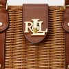 Sacoche Lilly en rotin Ralph Lauren pour femme, taille moyenne, couleur noyer/lauren tan Sacoche Lilly en rotin Ralph Lauren pour femme, taille moyenne, couleur noyer/lauren tan