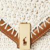 Sacs à bandoulière en crochet pour femme Ralph Lauren Polo ID, couleur crème parchemin