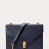Sacs à bandoulière en cuir bleu nuit Ralph Lauren Polo ID pour femme