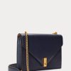 Sacs à bandoulière en cuir bleu nuit Ralph Lauren Polo ID pour femme