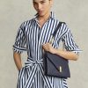 Sacs à bandoulière en cuir bleu nuit Ralph Lauren Polo ID pour femme