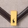 Sacs à bandoulière en toile Ralph Lauren Polo ID pour femme, couleur naturelle/tabac, avec chaîne et enveloppe Sacs à bandoulière en toile Ralph Lauren Polo ID pour femme, couleur naturelle/tabac, avec chaîne et enveloppe