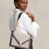 Sacs à bandoulière en toile Ralph Lauren Polo ID pour femme, couleur naturelle/tabac, avec chaîne et enveloppe Sacs à bandoulière en toile Ralph Lauren Polo ID pour femme, couleur naturelle/tabac, avec chaîne et enveloppe