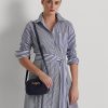 Sacs à bandoulière Jordynn de taille moyenne en cuir Ralph Lauren pour femme de la marine française Sacs à bandoulière Jordynn de taille moyenne en cuir Ralph Lauren pour femme de la marine française