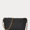 Sacs à bandoulière Mini Sloane en cuir noir pour femme Ralph Lauren Sacs à bandoulière Mini Sloane en cuir noir pour femme Ralph Lauren