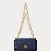 Sacs à bandoulière moyens en cuir nappa matelassé Ralph Lauren pour femme, bleu marine raffiné Sacs à bandoulière moyens en cuir nappa matelassé Ralph Lauren pour femme, bleu marine raffiné