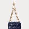 Sacs à bandoulière moyens en cuir nappa matelassé Ralph Lauren pour femme, bleu marine raffiné Sacs à bandoulière moyens en cuir nappa matelassé Ralph Lauren pour femme, bleu marine raffiné