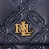 Sacs à bandoulière moyens en cuir nappa matelassé Ralph Lauren pour femme, bleu marine raffiné Sacs à bandoulière moyens en cuir nappa matelassé Ralph Lauren pour femme, bleu marine raffiné