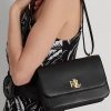 Sacs à bandoulière moyens en cuir noir Ralph Lauren pour femme Sacs à bandoulière moyens en cuir noir Ralph Lauren pour femme