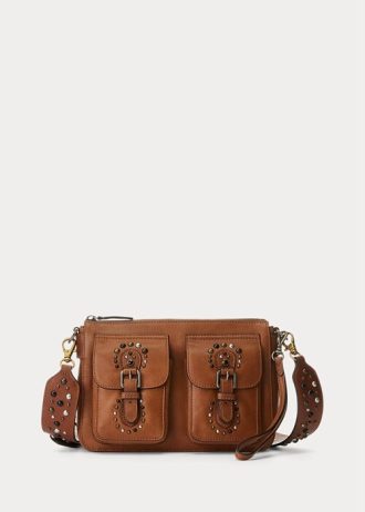 Sacs à bandoulière Noa de taille moyenne en cuir clouté Ralph Lauren pour femme