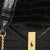 Sacs à bandoulière noirs pour femme Ralph Lauren Polo ID avec chaîne et motif crocodile Sacs à bandoulière noirs pour femme Ralph Lauren Polo ID avec chaîne et motif crocodile