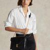 Sacs à bandoulière noirs pour femme Ralph Lauren Polo ID avec chaîne et motif crocodile Sacs à bandoulière noirs pour femme Ralph Lauren Polo ID avec chaîne et motif crocodile