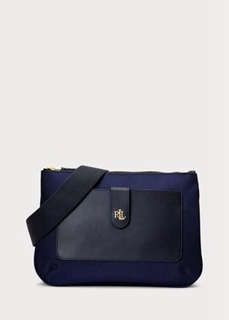 Sacs bandoulière Ralph Lauren Oxford Jamey de taille moyenne pour femme, bleu marine