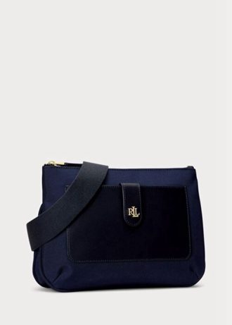 Sacs bandoulière Ralph Lauren Oxford Jamey de taille moyenne pour femme, bleu marine